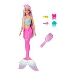 Păpușa Barbie Dreamtopia Sirenă cu păr lung roz și accesorii pentru coafat cumpăra în Chișinau. Foto 1