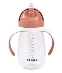 Поильник-непроливайка с трубочкой Beaba Terracotta (8 мес.+), 300 мл купить в Кишиневе