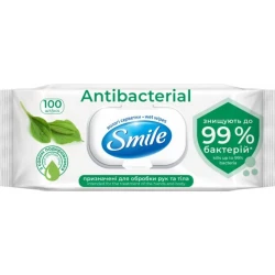 Servetele umede Smile Antibacterial, 100 buc. cumpăra în Chișinau. Foto 1