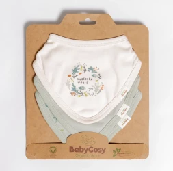 Хлопковый слюнявчик BabyCosy Green, 3 шт. купить в Кишиневе. Фото 1
