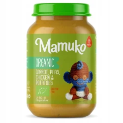 Piure Mamuko organic cu morcov, mazăre, pui și cartofi (de la 6 luni+),190g cumpăra în Chișinau. Foto 1