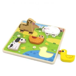 Развивающая игрушка Viga Tactile Puzzle Farm купить в Кишиневе. Фото 3