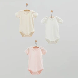 Body cu mânecă scurtă Caramell Basic Beige & Ecru, 3 buc. (3-6L) cumpăra în Chișinau. Foto 1