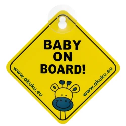 Semn auto Akuku Baby on Board Yellow cumpăra în Chișinau. Foto 1