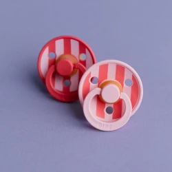 Suzetă rotundă din latex Bibs Block Baby Pink & Coral (6-18 luni), 2 buc. cumpăra în Chișinau. Foto 4