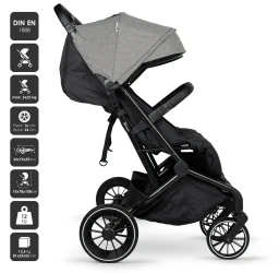 Carucior de plimbare pentru gemeni BabyGo GoTwice Grey cumpăra în Chișinau. Foto 4