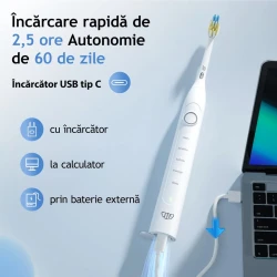 Электрическая зубная щётка JTF Sonic P100 White купить в Кишиневе. Фото 2