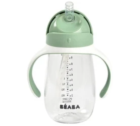 Поильник-непроливайка с трубочкой Beaba 8 м+  300 мл Sage Green купить в Кишиневе