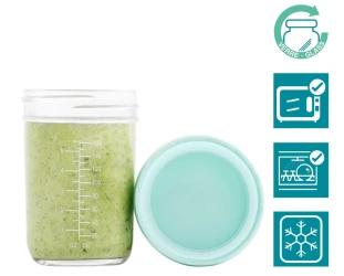 Набор из 4 градуированных стеклянных баночек Babymoov, 240 мл купить в Кишиневе. Фото 2