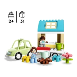 Set construcție Lego Duplo Family House on Wheels 10986, 31 elemente cumpăra în Chișinau. Foto 1