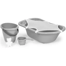 Набор ванночки с подставкой BabyJem Soft Grey, 5 предмета купить в Кишиневе. Фото 1