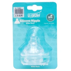 Соска силиконовая U-Grow Wide Neck с быстрым потоком (6+ мес), 2 шт купить в Кишиневе. Фото 2