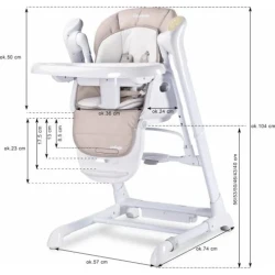 Стул для кормления 2 в 1 Caretero Indigo Beige купить в Кишиневе. Фото 9