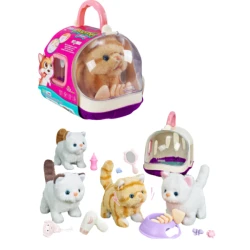 Интерактивная плюшевая игрушка Essa Toys – Кошечка в переноске с аксессуарами (асс.) купить в Кишиневе. Фото 1