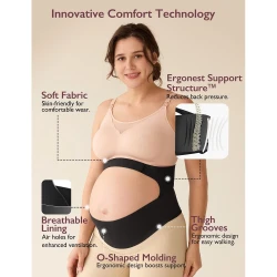 Centura abdominala pentru sustinere prenatala Momcozy Black, Marimea XL (112-132 cm) cumpăra în Chișinau. Foto 5