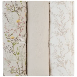 Pelinci din muselina KikkaBoo Secret Garden Beige (100x100 cm), 3 buc. cumpăra în Chișinau. Foto 1