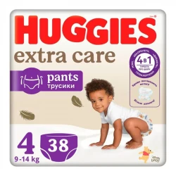 Подгузники-трусики Huggies Extra Care 4 (9-14 кг), 38 шт. купить в Кишиневе. Фото 1