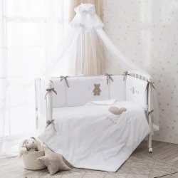 Lenjerie de patut Perina Teddy love Bej (6 piese), 120x60 cm cumpăra în Chișinau. Foto 1