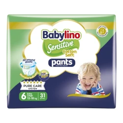 Scutece-chiloței Babylino Sensitive Pants №6 (13-18kg), 31 buc. cumpăra în Chișinau. Foto 1