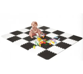 Коврик для детей пазлы KinderKraft Luno Черно-Белый, 31x31x1.2 см, 30 шт. купить в Кишиневе. Фото 2