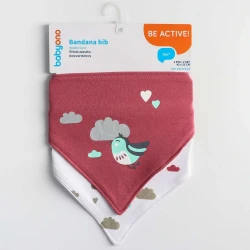 Хлопковый слюнявчик BabyOno Птички Бордовый, 2 шт купить в Кишиневе. Фото 11