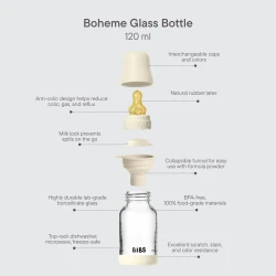 Biberon pentru bebelusi din sticla Bibs Latex Boheme Blush, 120 ml cumpăra în Chișinau. Foto 6