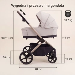 Коляска 2/1 Adamex Como Natura Beige купить в Кишиневе. Фото 11