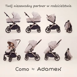 Коляска 2/1 Adamex Como Natura Beige купить в Кишиневе. Фото 14