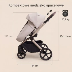 Коляска 2/1 Adamex Como Natura Beige купить в Кишиневе. Фото 12
