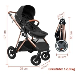 Carucior 3 in 1 BabyGo AIR Halime Gold cumpăra în Chișinau. Foto 4