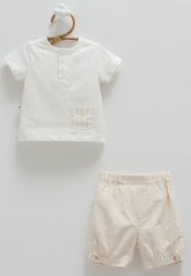 Комплект из 2 штук Caramell New Linen Beige & Ivory (6-9М) купить в Кишиневе. Фото 1