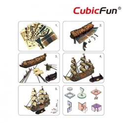 Puzzle 3D Cubic Fun The Spanish Armada San Felipe, 248 elemente cumpăra în Chișinau. Foto 7