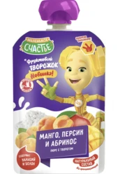 Piure Фиксики mango-caise-piersici-brânză de vaci (6 luni+), 85 g cumpăra în Chișinau. Foto 1