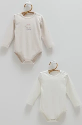 Боди с длинным рукавом Caramell All Time Boy Grey & Ecru, 2 шт. (12-18М) купить в Кишиневе. Фото 1