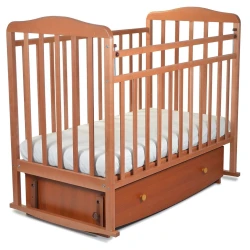 Детская кроватка SKV-Company Митенька Premium Nut на маятнике с ящиком купить в Кишиневе. Фото 1