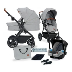 Cărucior 3 în 1 Kinderkraft B-Tour cu scaun auto MINK, Light Grey cumpăra în Chișinau. Foto 2