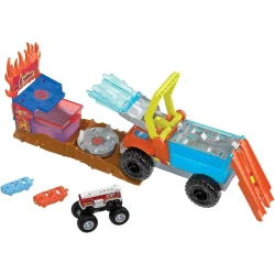 Set constructie Hot Wheels Monster Trucks Arena Smashers Color Shifters 5-Alarm Rescue, 4 elemente cumpăra în Chișinau. Foto 2