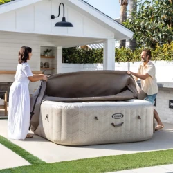 Jacuzzi Intex SPA Chevron Deluxe Square Bubble 193x71 cm, 1098 litri, 6 persoane cumpăra în Chișinau. Foto 7
