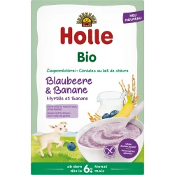 Каша Holle из риса с козьим молоком, черникой и бананом (6 мес+), 200 гр купить в Кишиневе. Фото 1