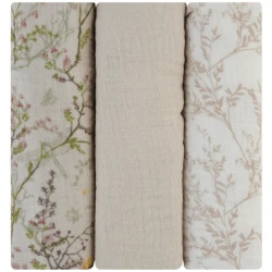 Pelinci din muselina KikkaBoo Secret Garden Beige (75x75 cm), 3 buc. cumpăra în Chișinau. Foto 1