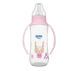Бутылочка из пластика с ручкой WeeBaby с силиконовой соской, 270 мл купить в Кишиневе. Фото 2