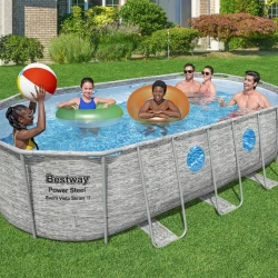 Каркасный бассейн Bestway Power Steel Swim Vista 549x274x122 см, 13430 литров, декор под камень купить в Кишиневе. Фото 2
