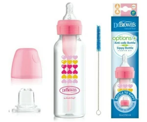 Biberon pentru bebeluși din polipropilenă Dr. Browns Options+ Pink cu gât îngust, 250 ml cumpăra în Chișinau. Foto 2