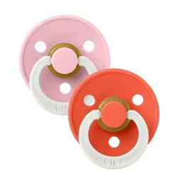Круглые латексные соски Bibs Glow Baby Pink & Tango (6-18 мес.), 2 шт. купить в Кишиневе. Фото 1