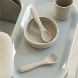 Набор ложечки и вилочки Kikkaboo Platinum Silicone Sand купить в Кишиневе. Фото 2
