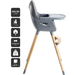 Scaun de masa 2 in 1 BabyGo Scandi Grey cumpăra în Chișinau. Foto 3