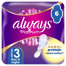 Absorbante Always Platinum Day and Night 3, 6 buc. cumpăra în Chișinau. Foto 1