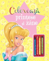 Carte de colorat Colorează prințese și zâne + 4 creioane cerate cumpăra în Chișinau. Foto 1