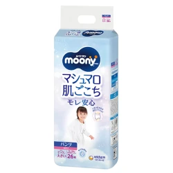 Подгузники-трусики Moony Girl XXL (13-28 кг), 26 шт. купить в Кишиневе. Фото 1