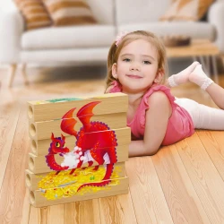 Puzzle din lemn Quercetti Four Puzzle Fantastic Animals, 6 elemente cumpăra în Chișinau. Foto 5